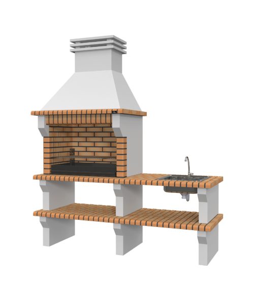 Viana con bancadas, fregadero y grifo