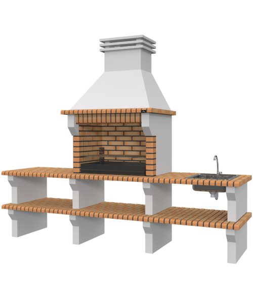 Viana con 2 bancadas, fregadero y grifo