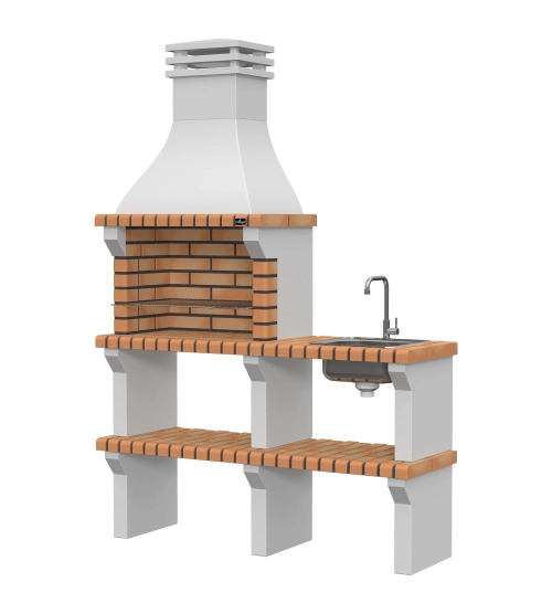 Faro con bancadas fregadero y grifo