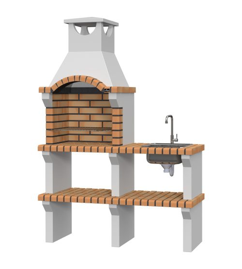 Vagos Curva con bancadas, fregadero y grifo